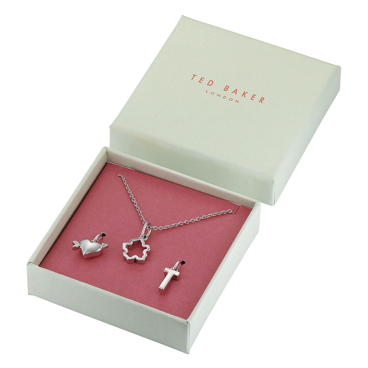 Ted Baker Exclusive Clemen stud earrings and necklace set in rose gold with  pink crystal - ShopStyle