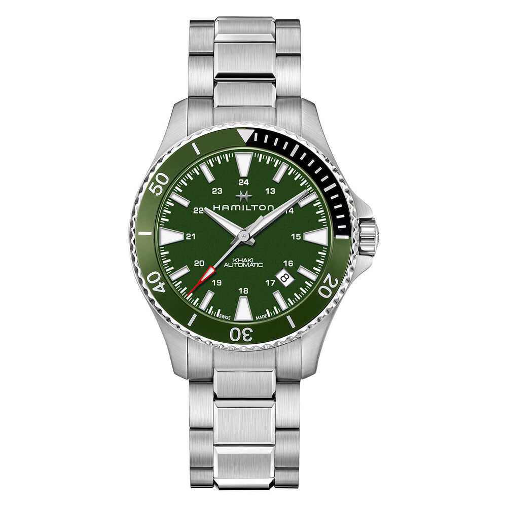 Hamilton Khaki Navy Scuba Auto 40mm Green Steel Case Bracelet Watch image number 0