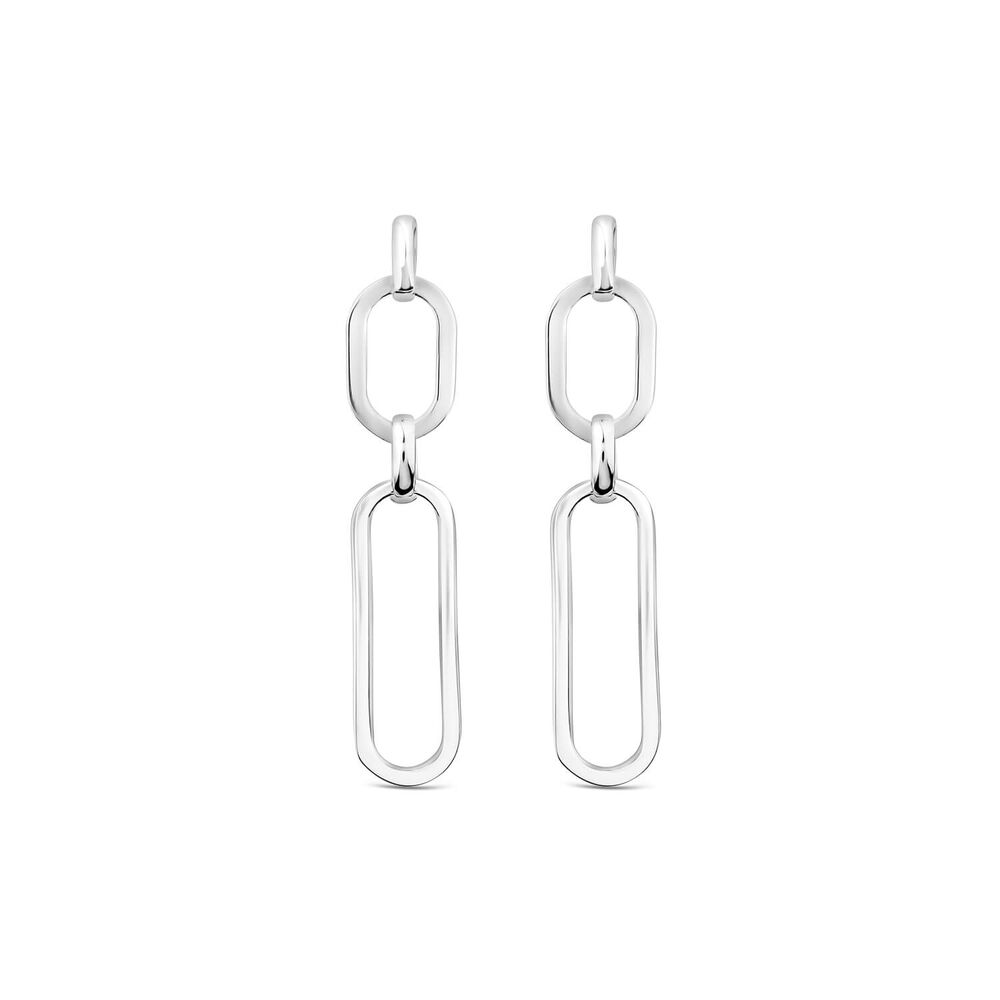 Sterling Silver Paperlink Drop Earrings image number 0