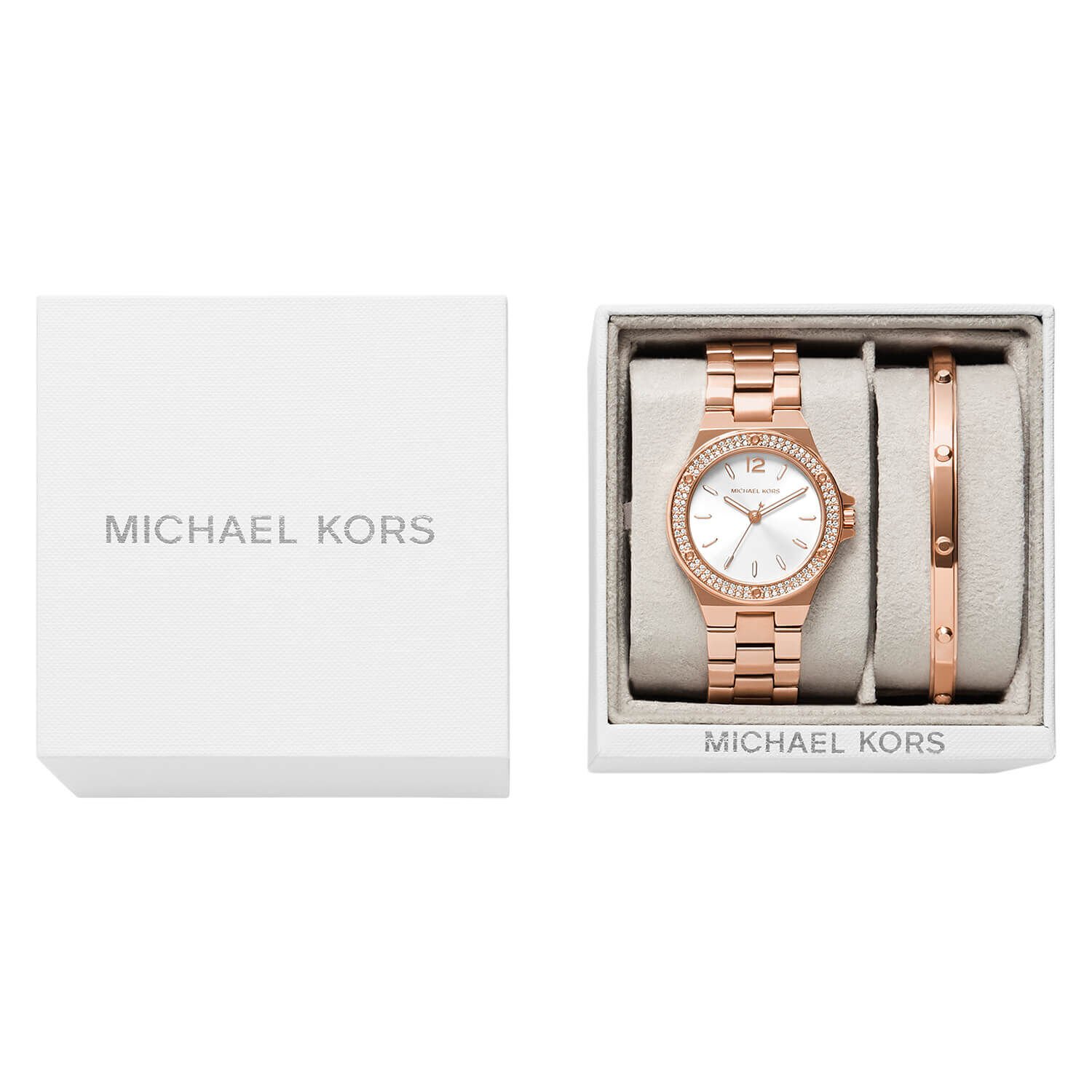 Michael Kors Rose Gold Watch with White face and extra strap parts  Vinted