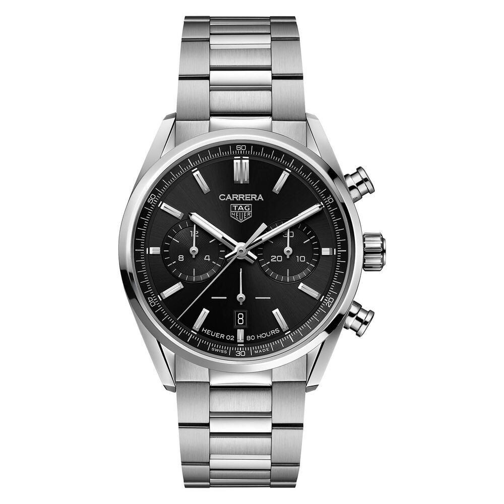 TAG Heuer Carrera 42mm Black Chronograph Bracelet Watch