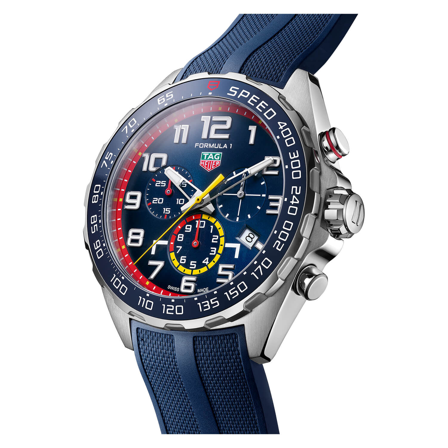 caz101alft8052 tag heuer formula 1 red bull quartz 43mm chronograph blue dial blue rubber strap watch 08 05 2 5743 img3