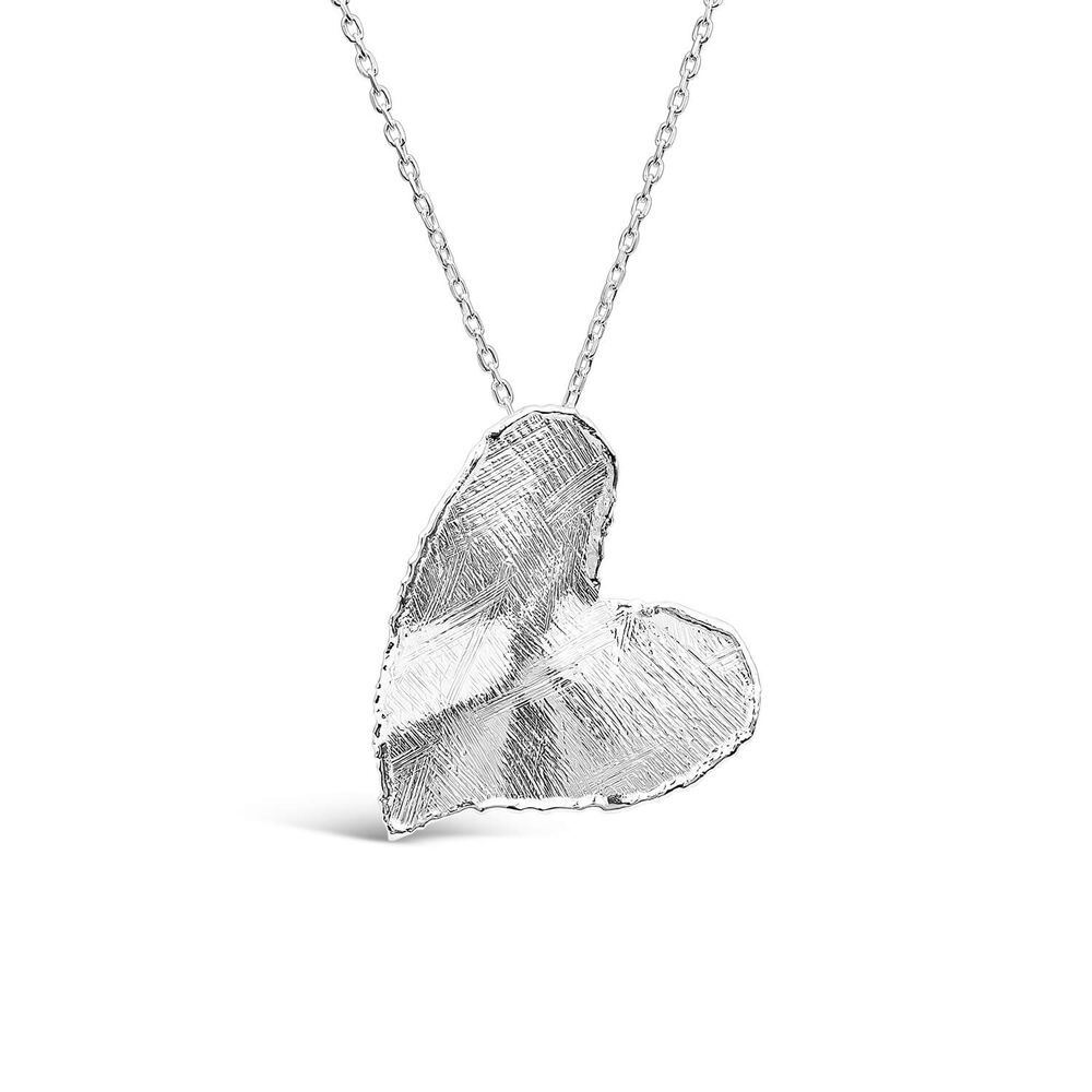 Sterling Silver Heart Shaped Hammered & Brushed Finish Pendant