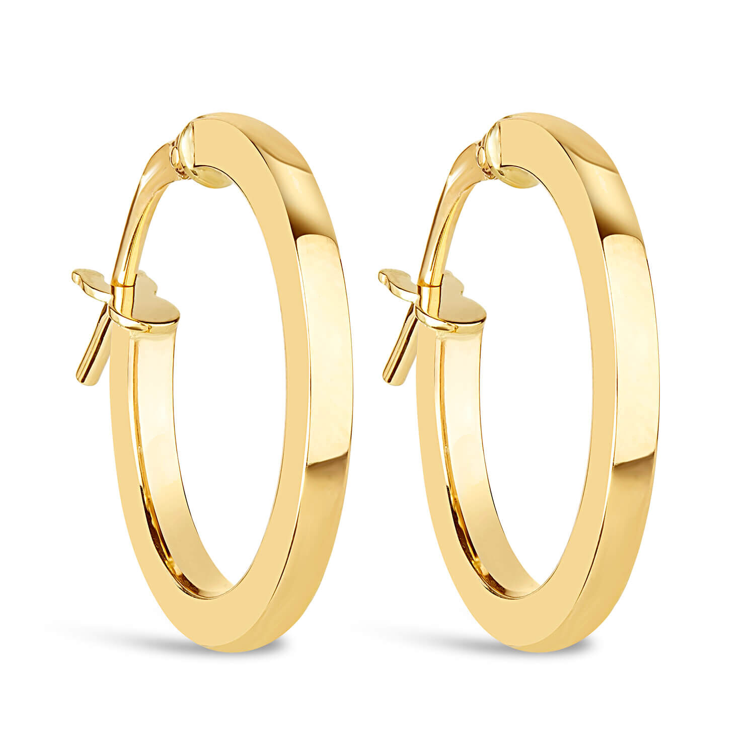 18k Gold Layered Medium Thin Plain Hoop Earrings – Bella Joias Miami