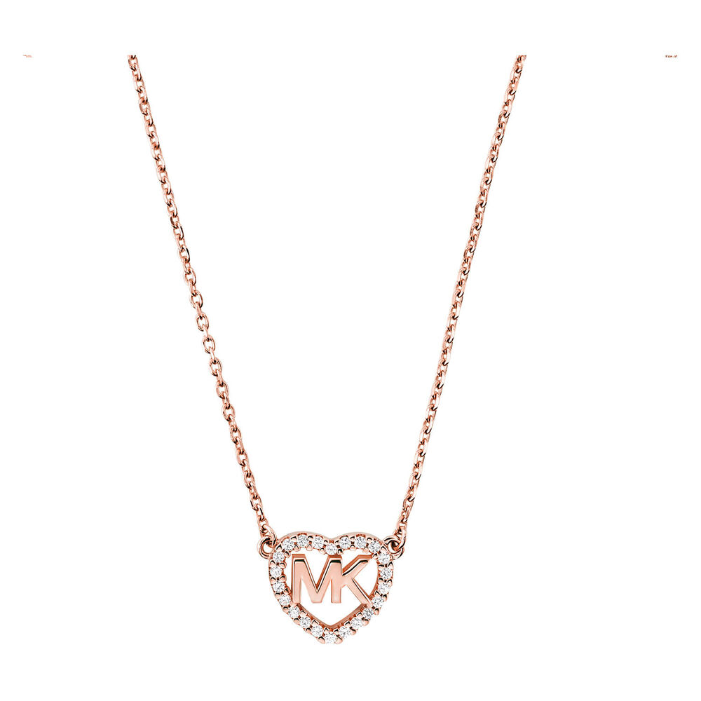 Michael Kors Rose Gold Plated Hearts Necklace