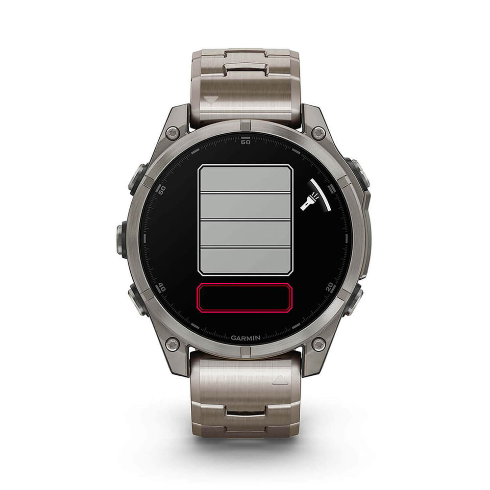 Garmin fenix® 8 AMOLED Sapphire 47mm Titanium Case Vented Titanium Bracelet Watch image number 9