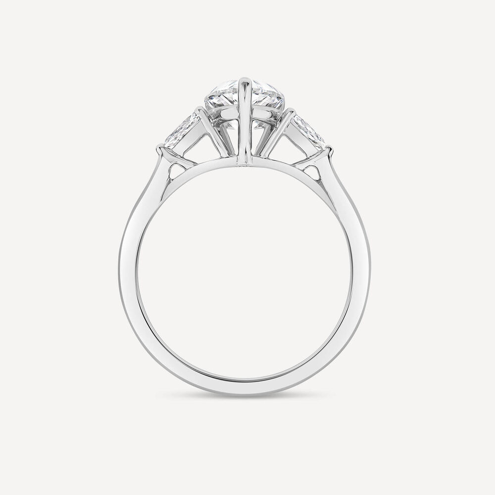 Born Platinum 1.80ct Lab Grown Pear Centre & Sides Diamond Ring image number 3