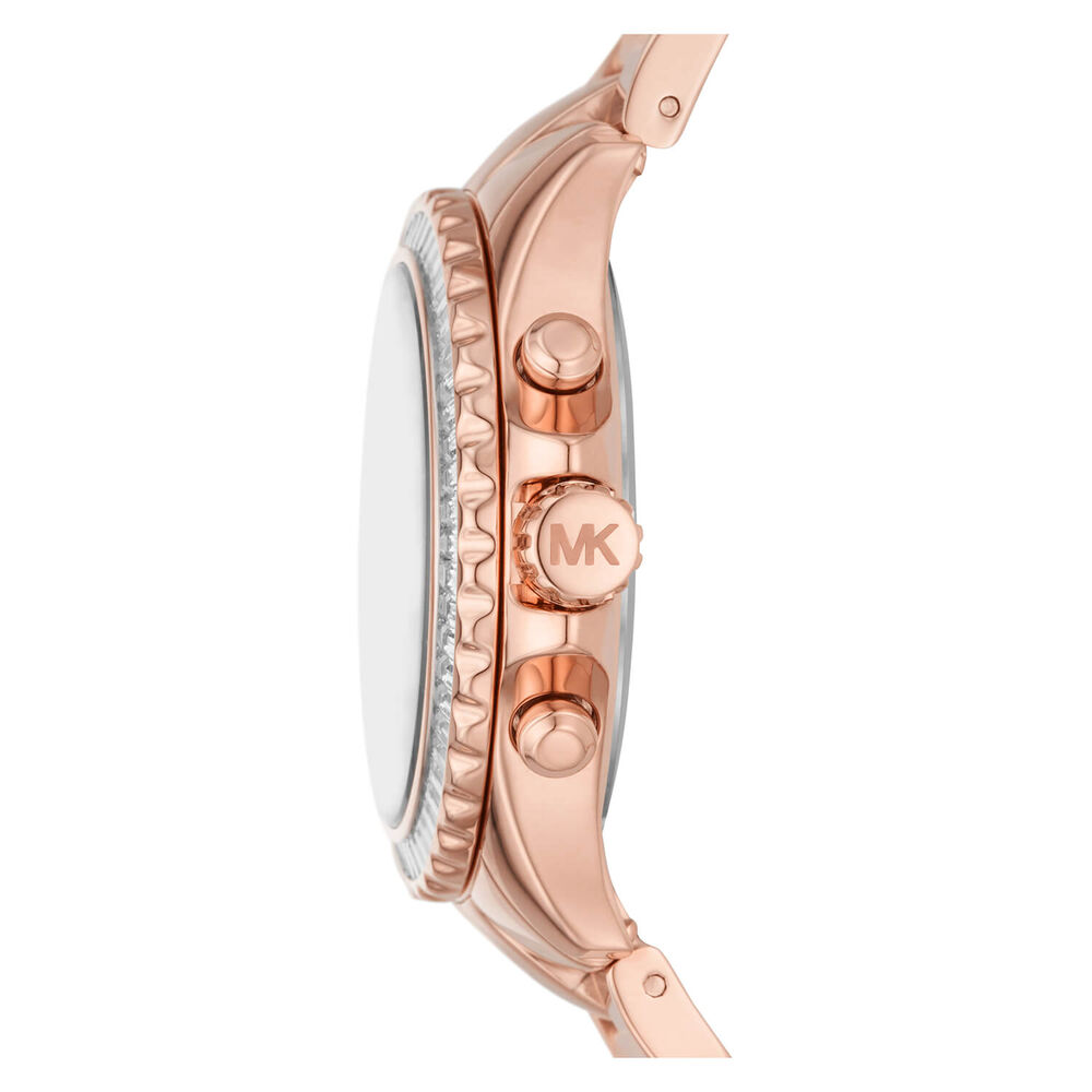 Michael Kors Everest 36mm Silver Chronograph Dial Rose Gold IP Case Bracelet Watch image number 4