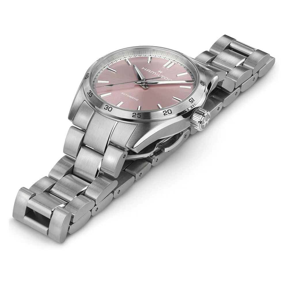 Hamilton Jazzmaster Performer Auto 34mm Pink Dial Steel Bracelet Watch image number 2