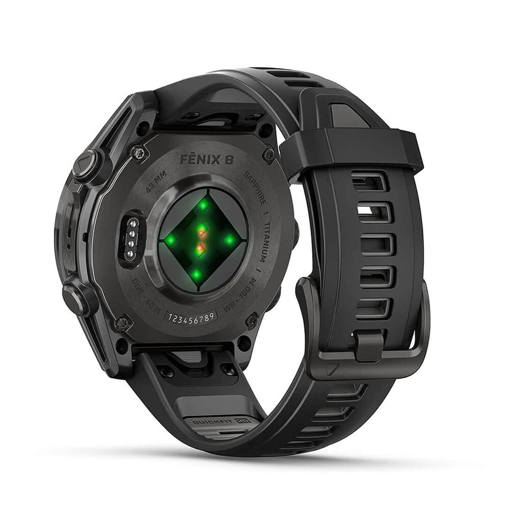 Garmin fenix® 8 AMOLED 43mm Carbon Grey DLC Titanium Case Black Pebble Grey Silicon Strap Watch image number 14