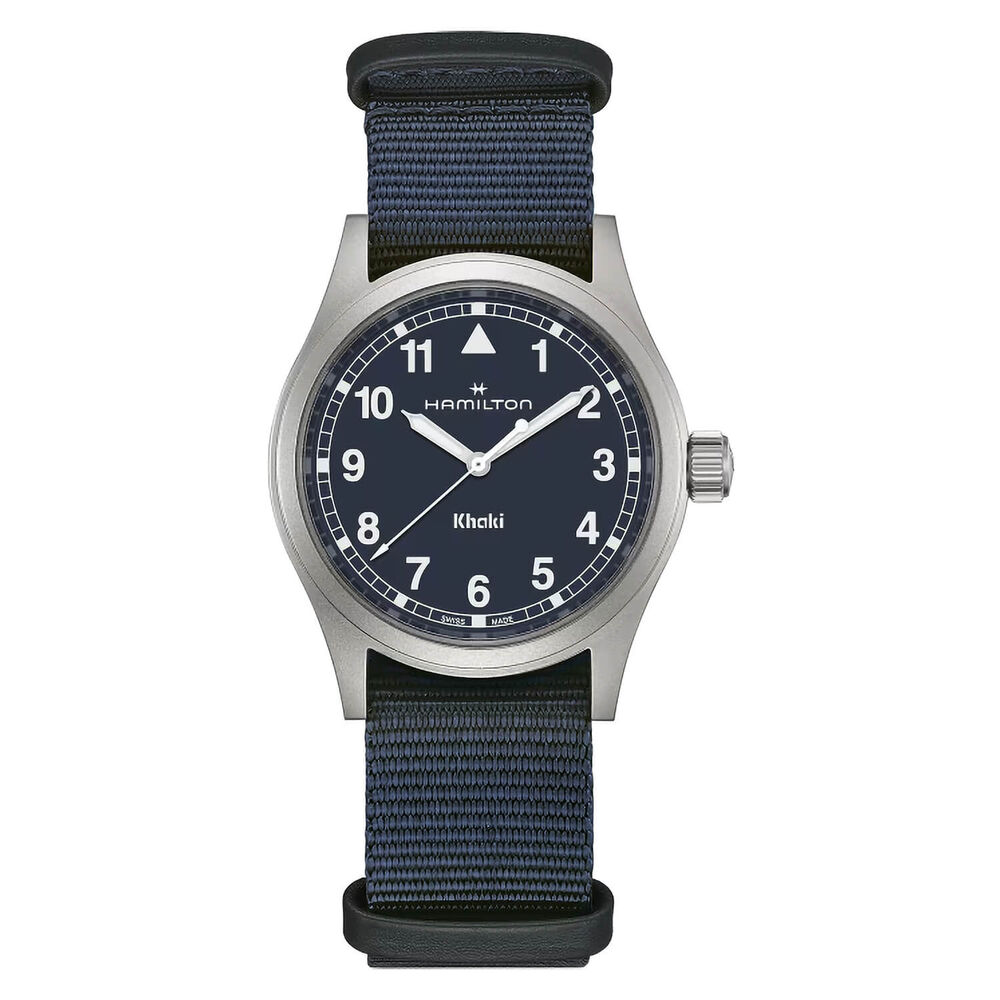 Hamilton Khaki Field Quartz 38mm Blue Dial Steel Case Blue Strap Watch