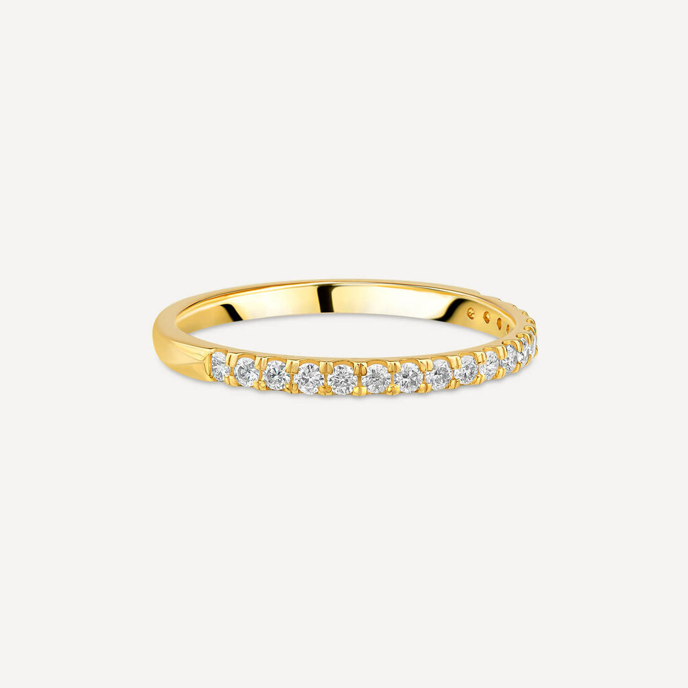 18ct Yellow Gold 1.7mm 0.20ct Diamond Split Claw Wedding Ring image number 2