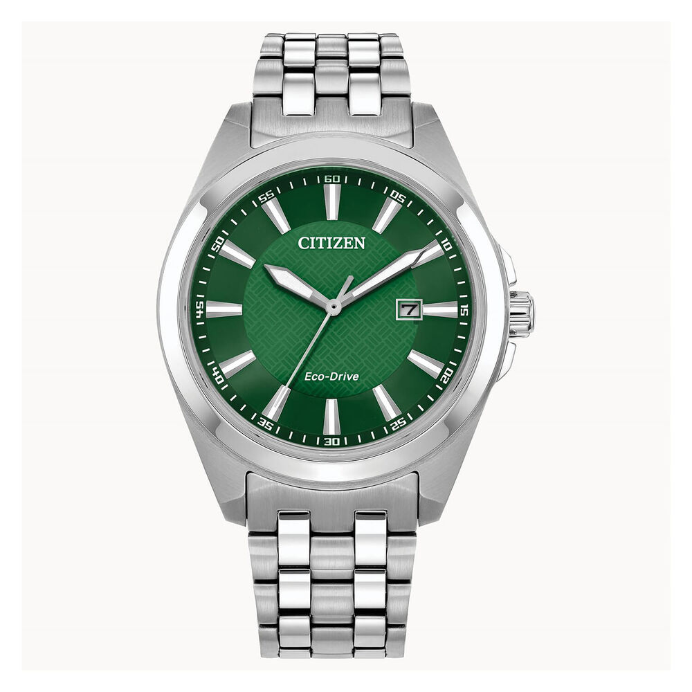 Citizen Eco Drive Peyten 41mm Green Dial Steel Bracelet Watch