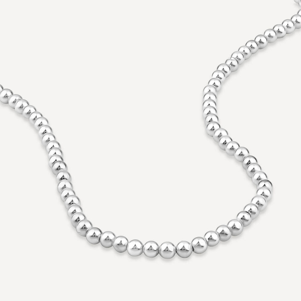 Silver & Gold Plated Pearl String Necklet image number 3