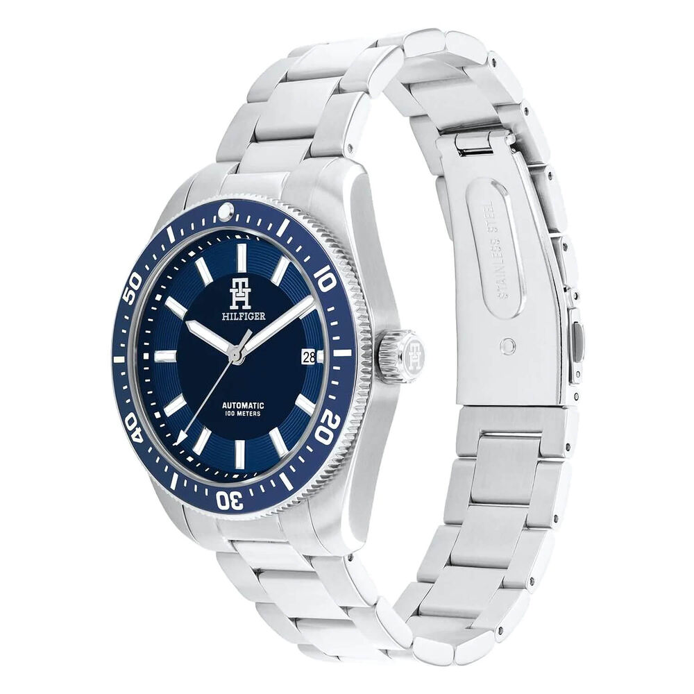 Tommy Hilfiger 40mm Blue Dial & Bezel Steel Bracelet Watch
