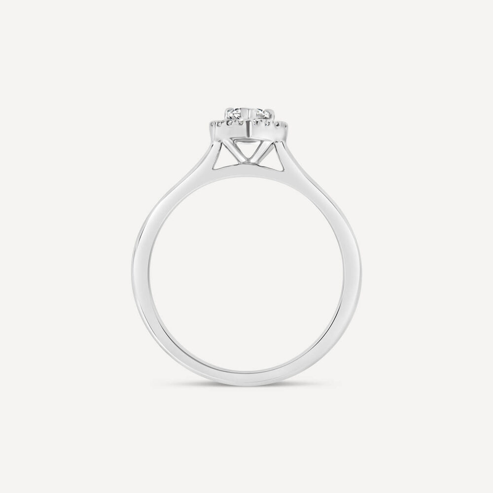 Platinum 0.40ct Pear Diamond Halo Classic Engagement Ring image number 3