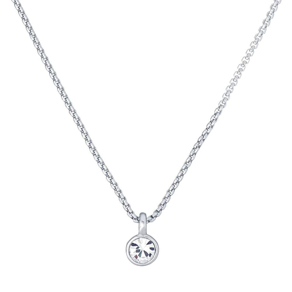 Ted Baker Sininaa Silver Plated Crystal Round Pendant Necklace
