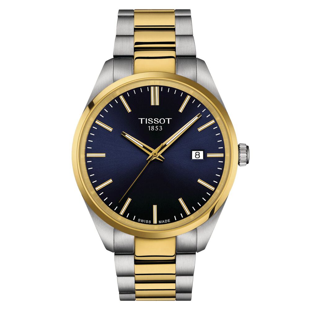 Tissot PR100 40mm Blue Dial Yellow Gold & Steel Case Watch