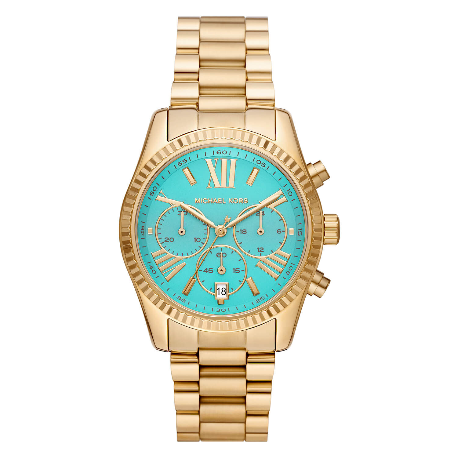 Michael Kors Ladies Slim Runway Watch gold with blue mother of pearl face   eBay