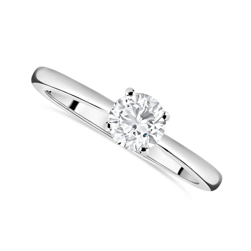 18ct White Gold 0.50ct Round Diamond Tulip Setting Ring