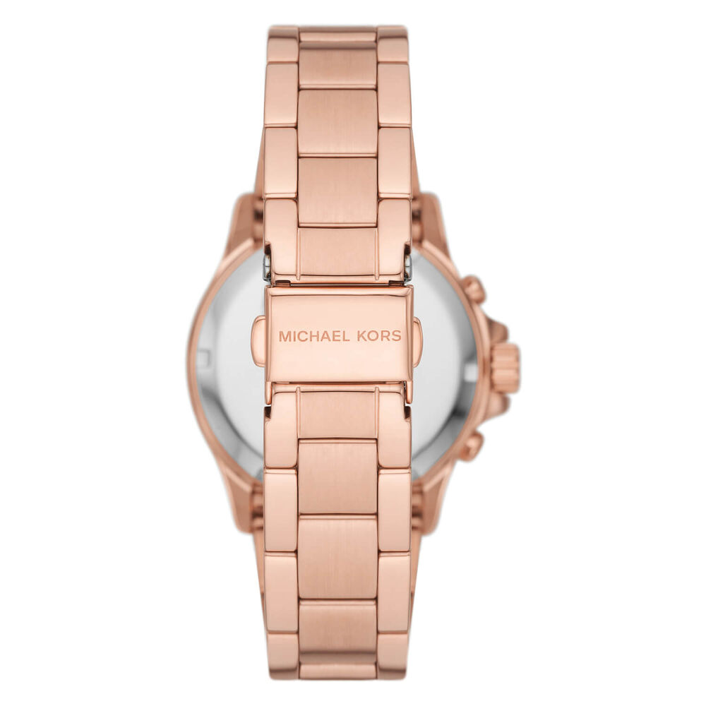 Michael Kors Everest 36mm Silver Chronograph Dial Rose Gold IP Case Bracelet Watch image number 2