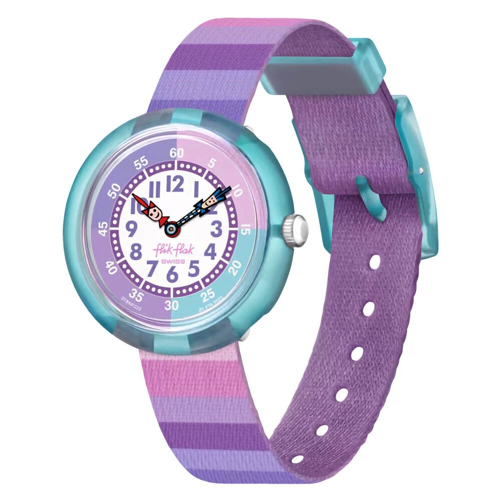 FLIK FLAK Stripy Purple 31.85mm Quartz Kids Watch image number 0