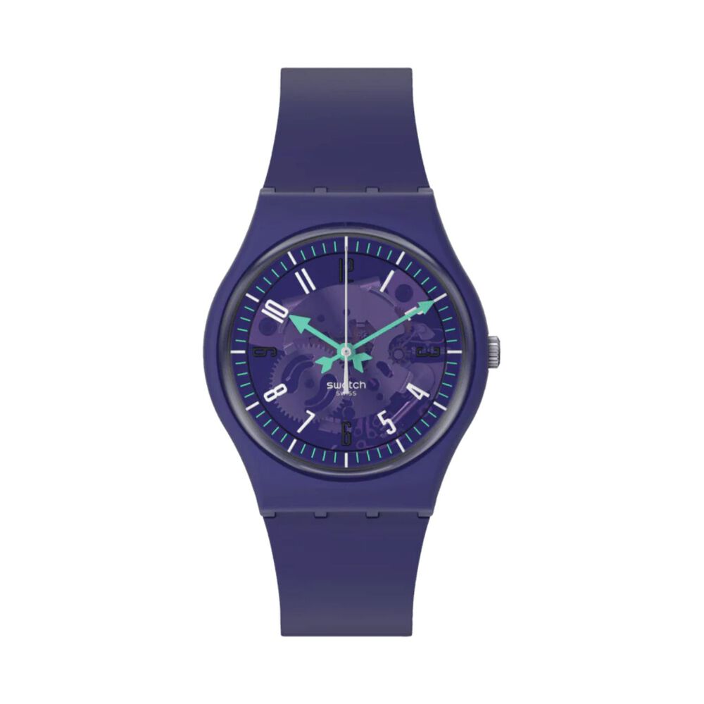 Swatch Photonic Purple Dial & Silicone Strap Watch