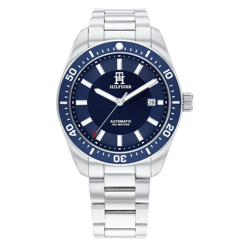 Tommy Hilfiger 40mm Blue Dial & Bezel Steel Bracelet Watch