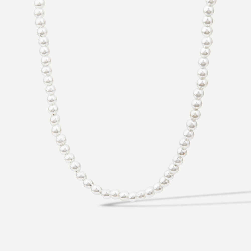 Silver & Gold Plated Pearl String Necklet