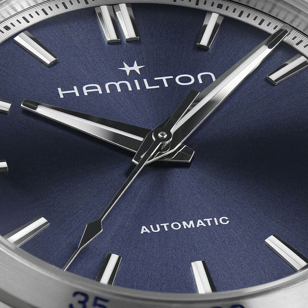 Hamilton Jazzmaster Performer Auto 34mm Blue Dial Steel Bracelet Watch