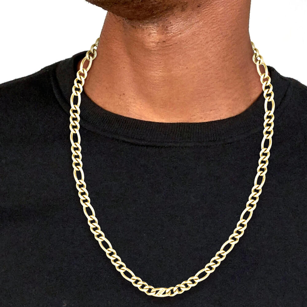 BOSS Rian Yellow Gold Plated Figaro Necklace image number 2