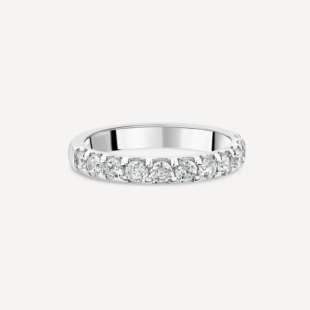 Platinum 3mm 0.75ct Diamond Split Claw Wedding Ring image number 2