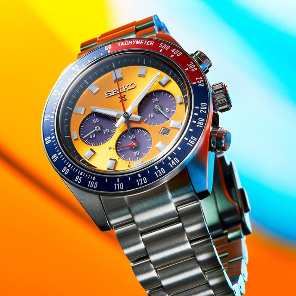 Seiko Prospex 'Pogue' Solar Chronograph 1969 Re-interpretation 41mm Orange Dial Bracelet Watch image number 9