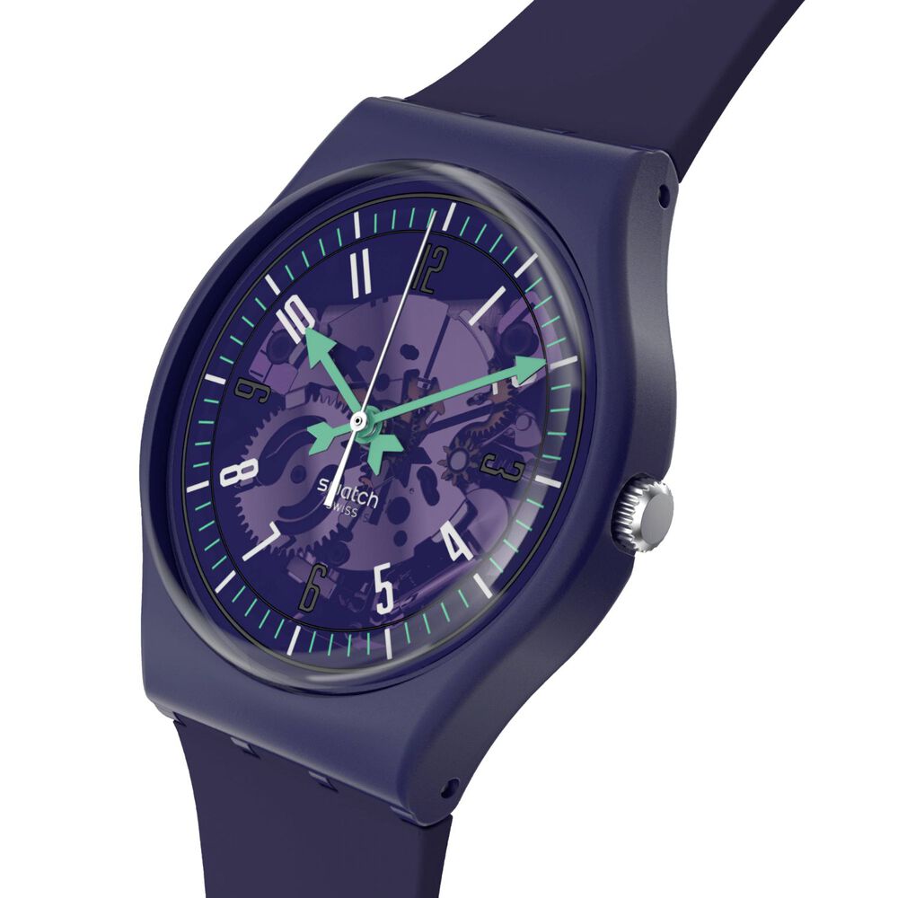 Swatch Photonic Purple Dial & Silicone Strap Watch