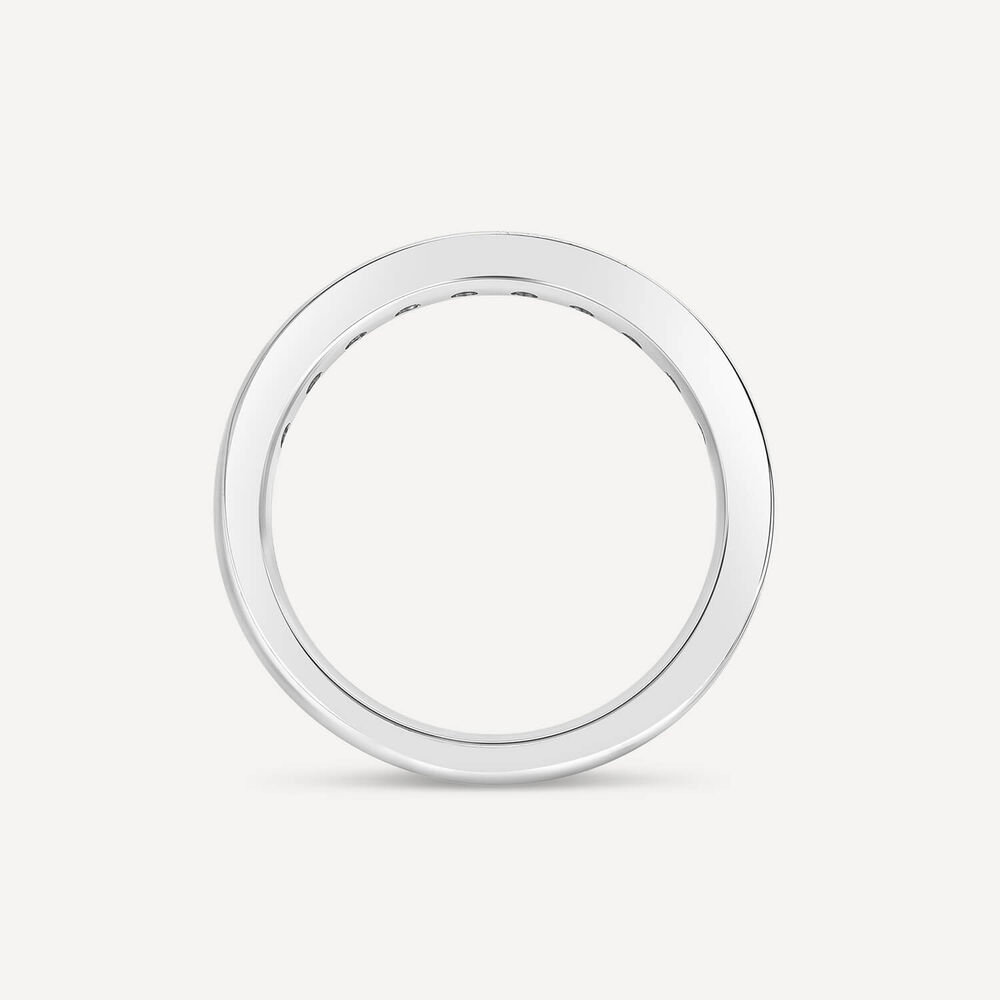 9ct White Gold 3mm 0.50ct Diamond Pave Set Wedding Ring image number 3