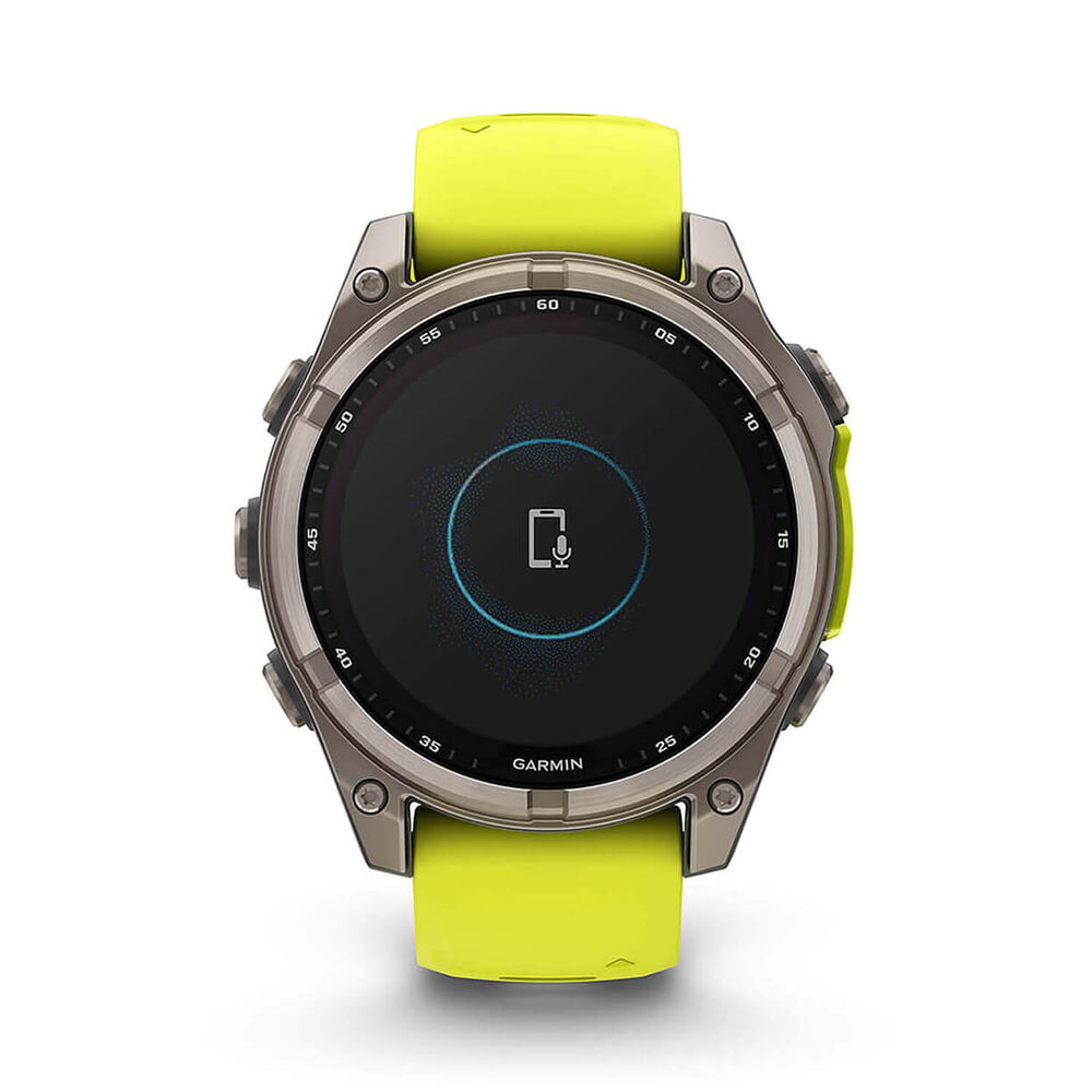 Garmin fenix® 8 Solar Sapphire 47mm Titanium Case Amp Yellow & Graphite Silicone Strap Watch image number 8