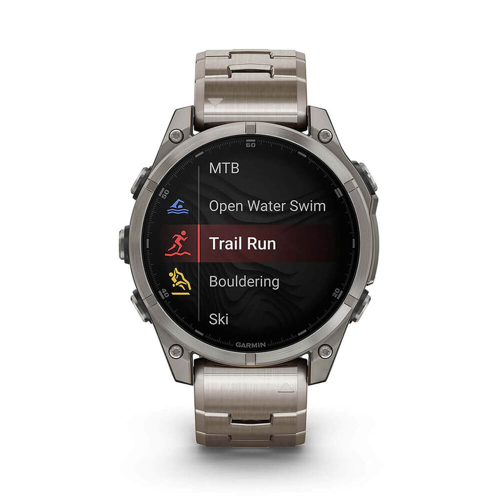 Garmin fenix® 8 AMOLED Sapphire 47mm Titanium Case Vented Titanium Bracelet Watch image number 7