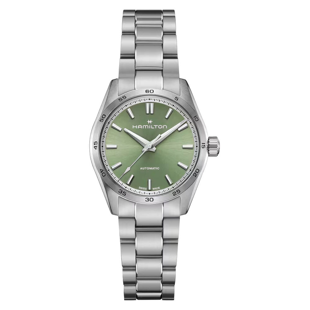 Hamilton Jazzmaster Performer Auto 34mm Green Dial Steel Bracelet Watch