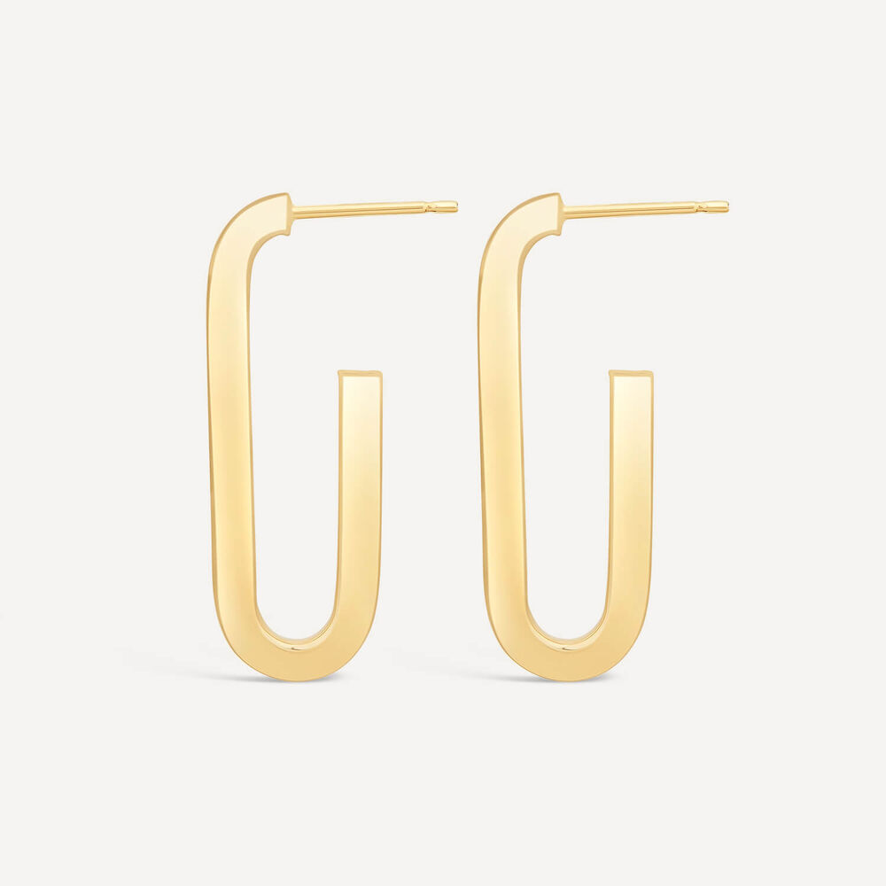 Silver & Yellow Gold Plated "J" Shaped Hoop Earrings