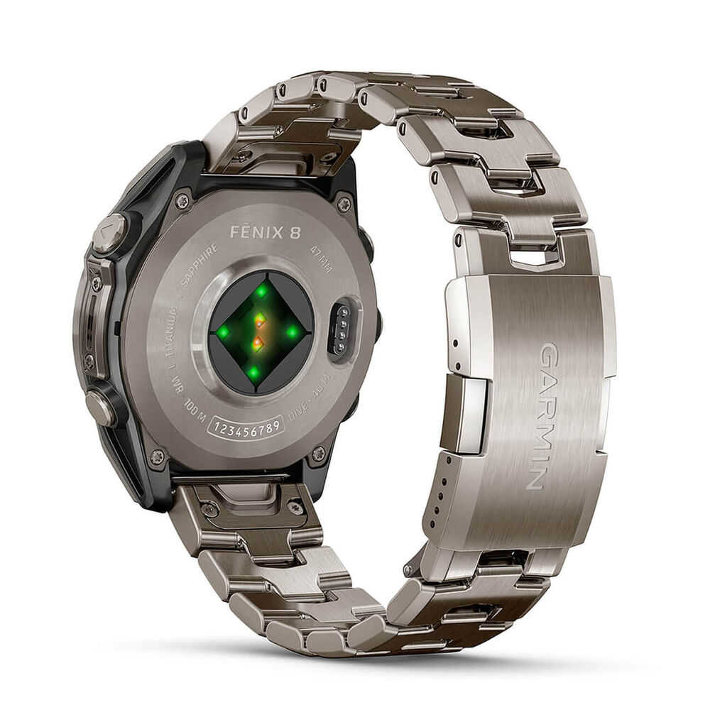 Garmin fenix® 8 AMOLED Sapphire 47mm Titanium Case Vented Titanium Bracelet Watch image number 13