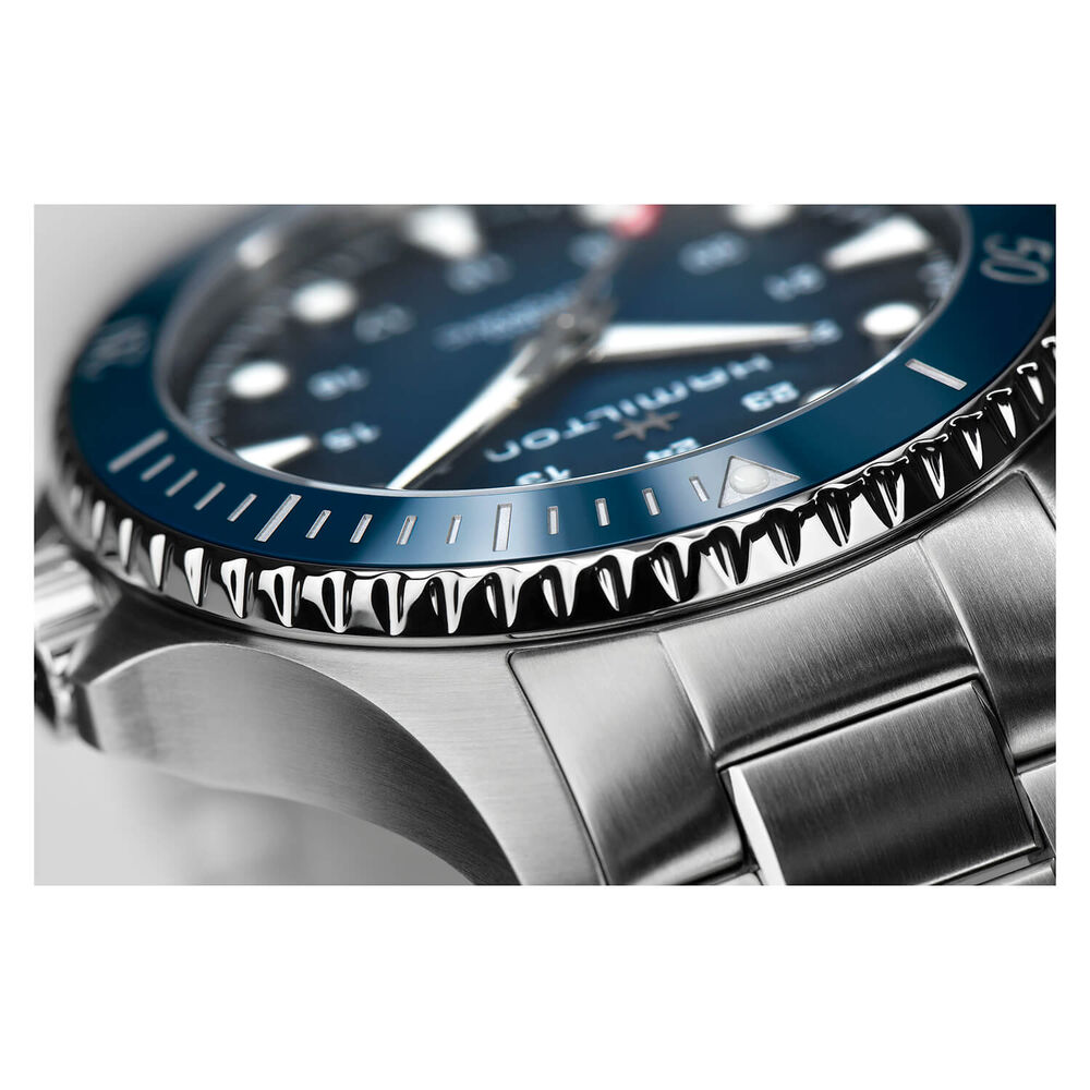 Hamilton Khaki Navy Scuba 43mm Blue Dial Blue Bezel Steel Case Bracelet Watch image number 4