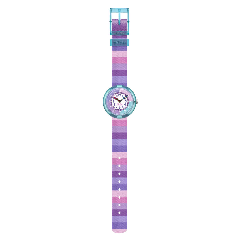 FLIK FLAK Stripy Purple 31.85mm Quartz Kids Watch image number 1