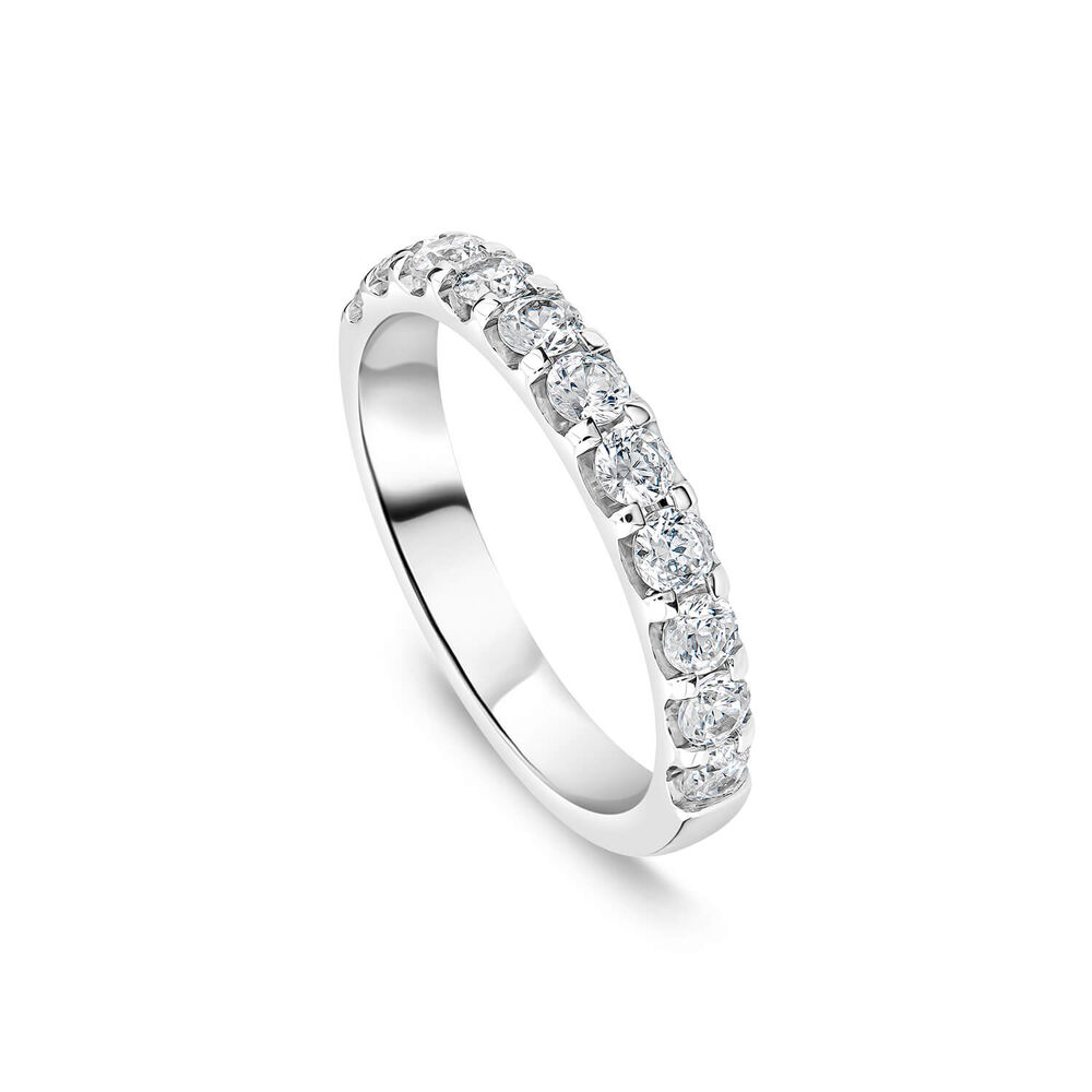 9ct White Gold 3mm 0.75ct Diamond Split Claw Wedding Ring- (Special Order)