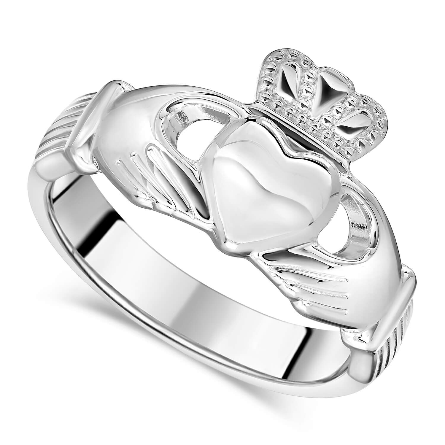 Claddagh ring, ladies silver claddagh ring, set with cubic zirconia st – Irish  Jewelry Design