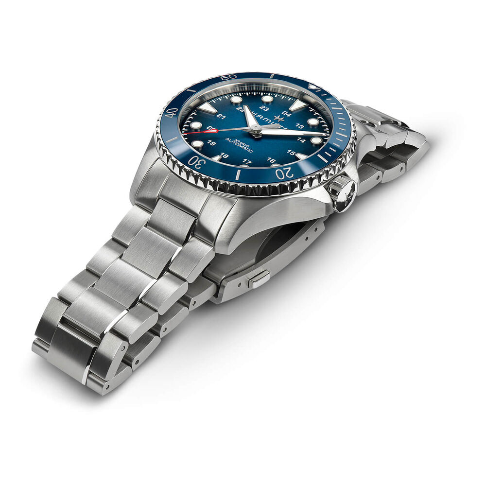 Hamilton Khaki Navy Scuba 43mm Blue Dial Blue Bezel Steel Case Bracelet Watch image number 1