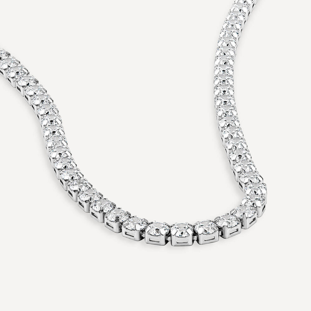 Sterling Silver Cubic Zirconia Tennis Necklet image number 3