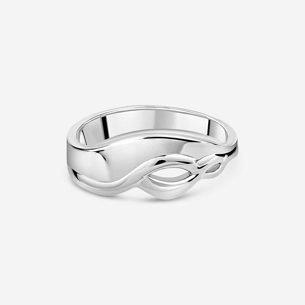 Sterling Silver Plain Fancy Swirl Ring image number 2