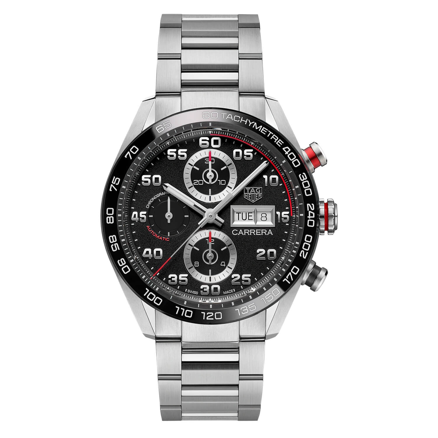 cbn2a1aaba0643 tag heuer carerra 44mm chronograph black dial steel bracelet watch 08 05 2 5748 img1