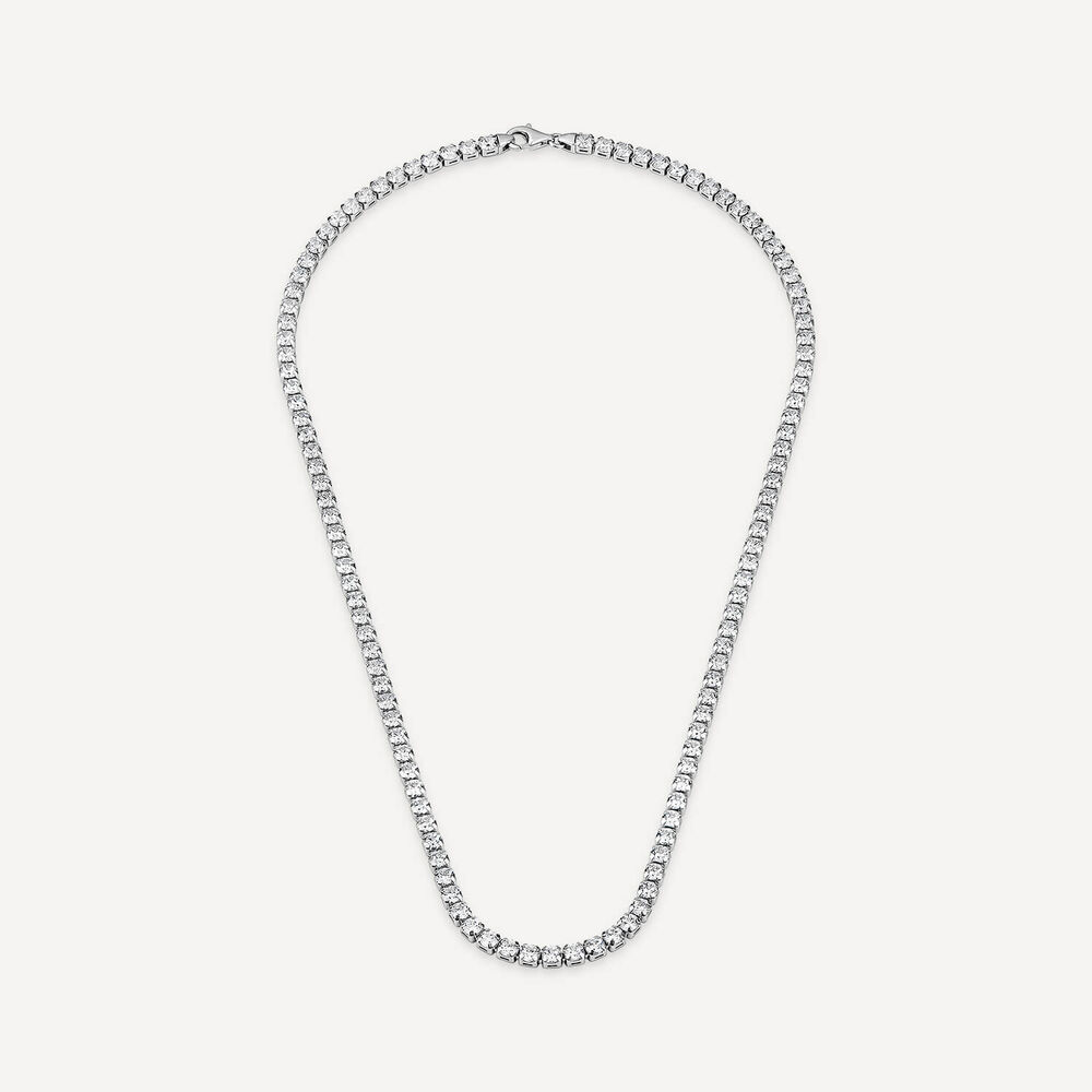 Sterling Silver Cubic Zirconia Tennis Necklet image number 2