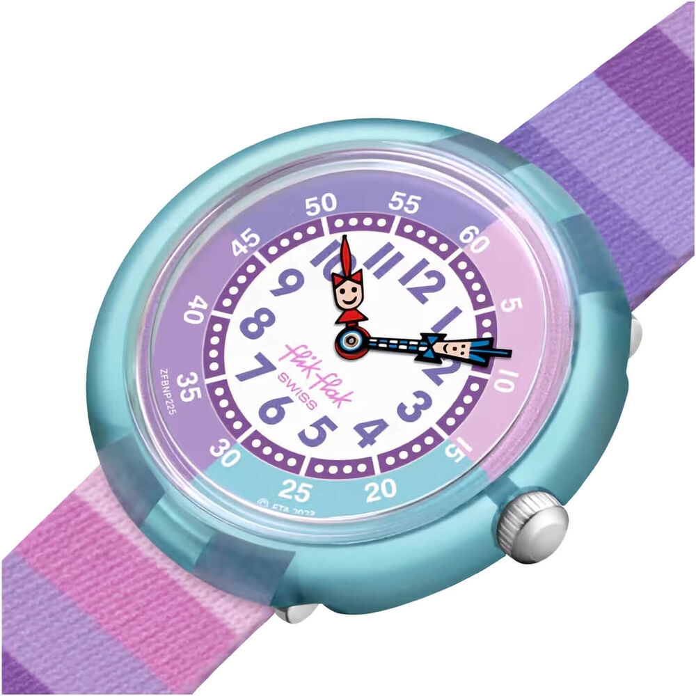 FLIK FLAK Stripy Purple 31.85mm Quartz Kids Watch image number 2